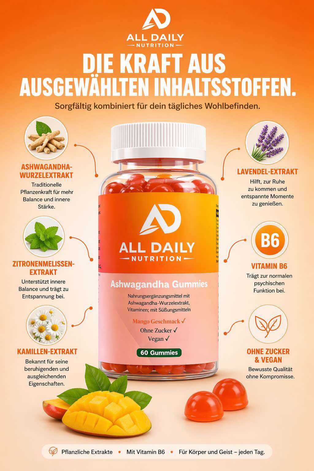 Ashwagandha + Vitamin B6 Gummies - 60 Stk.