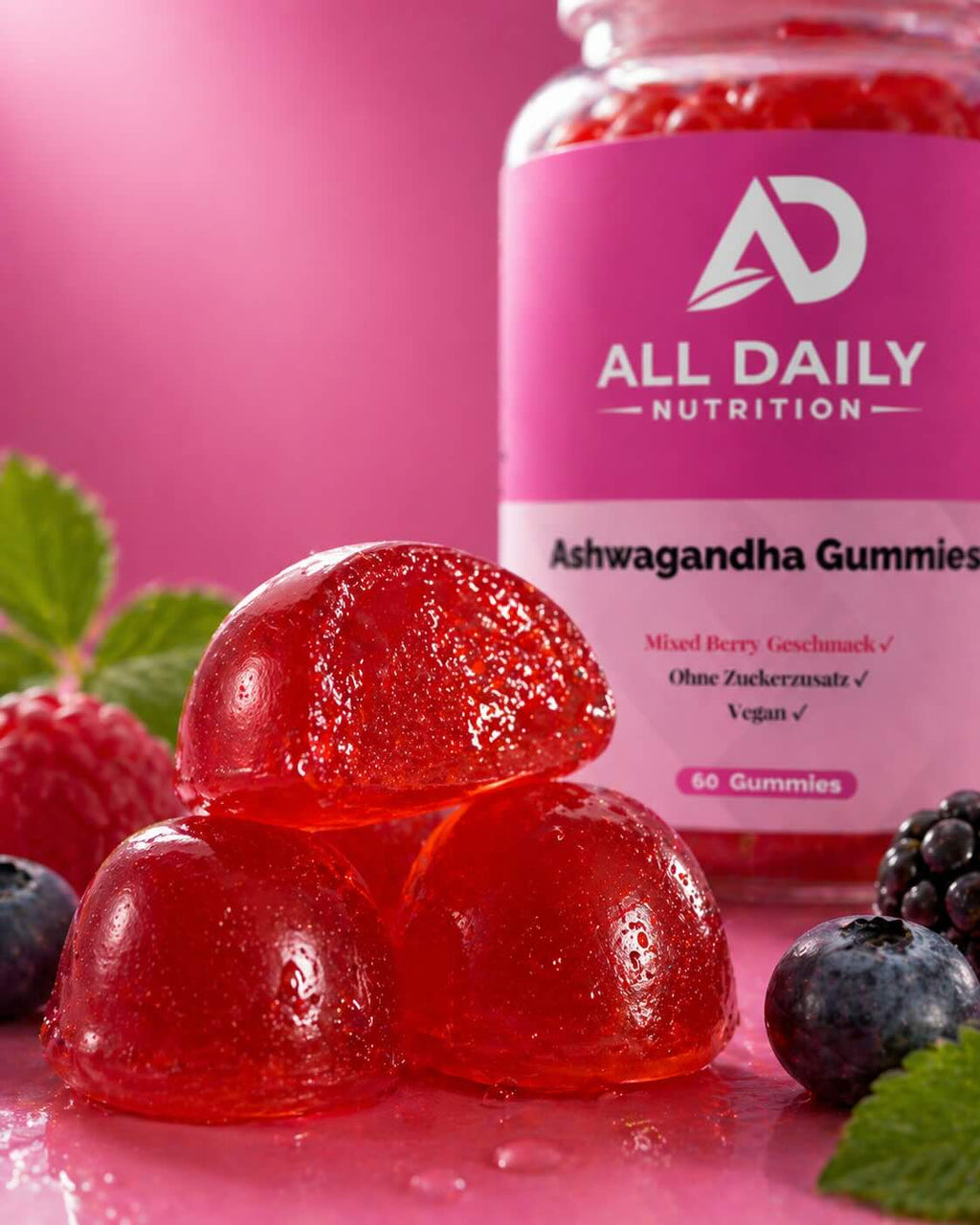 Premium Ashwagandha Gummies 300 + Vitamin B6,- 60 Stk