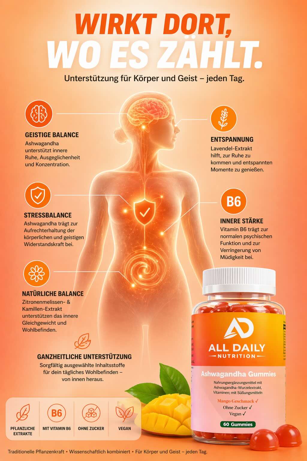 Ashwagandha + Vitamin B6 Gummies - 60 Stk.