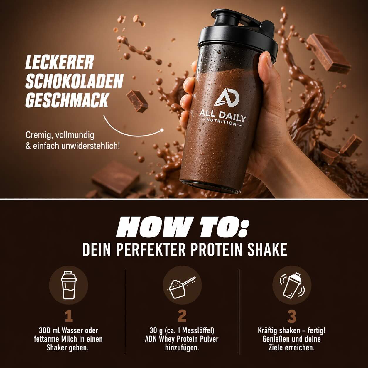Premium Whey Protein Schokolade - 1.000g