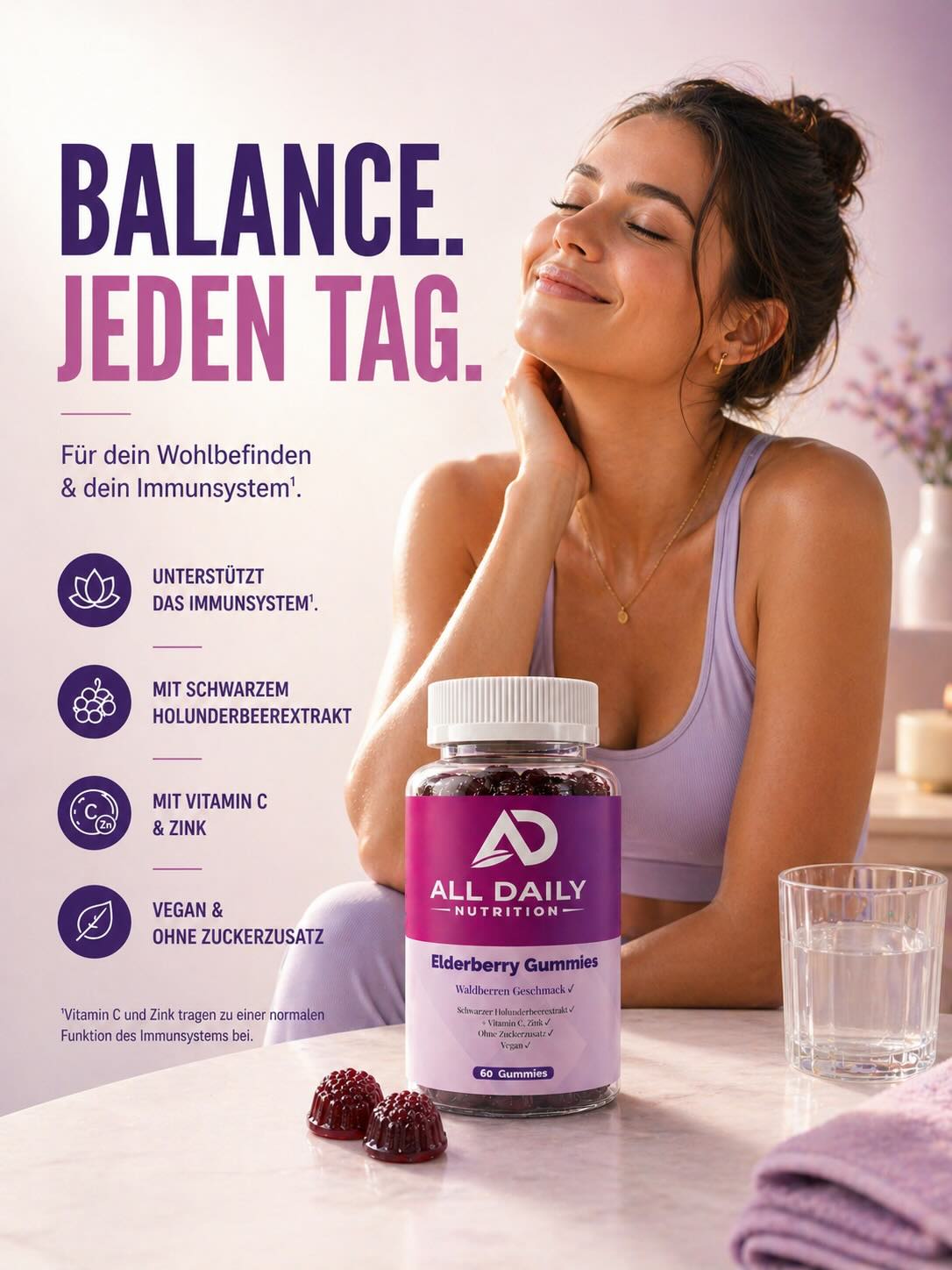 Elderberry + Vitamin C + Zink Gummies - 60 Stk.