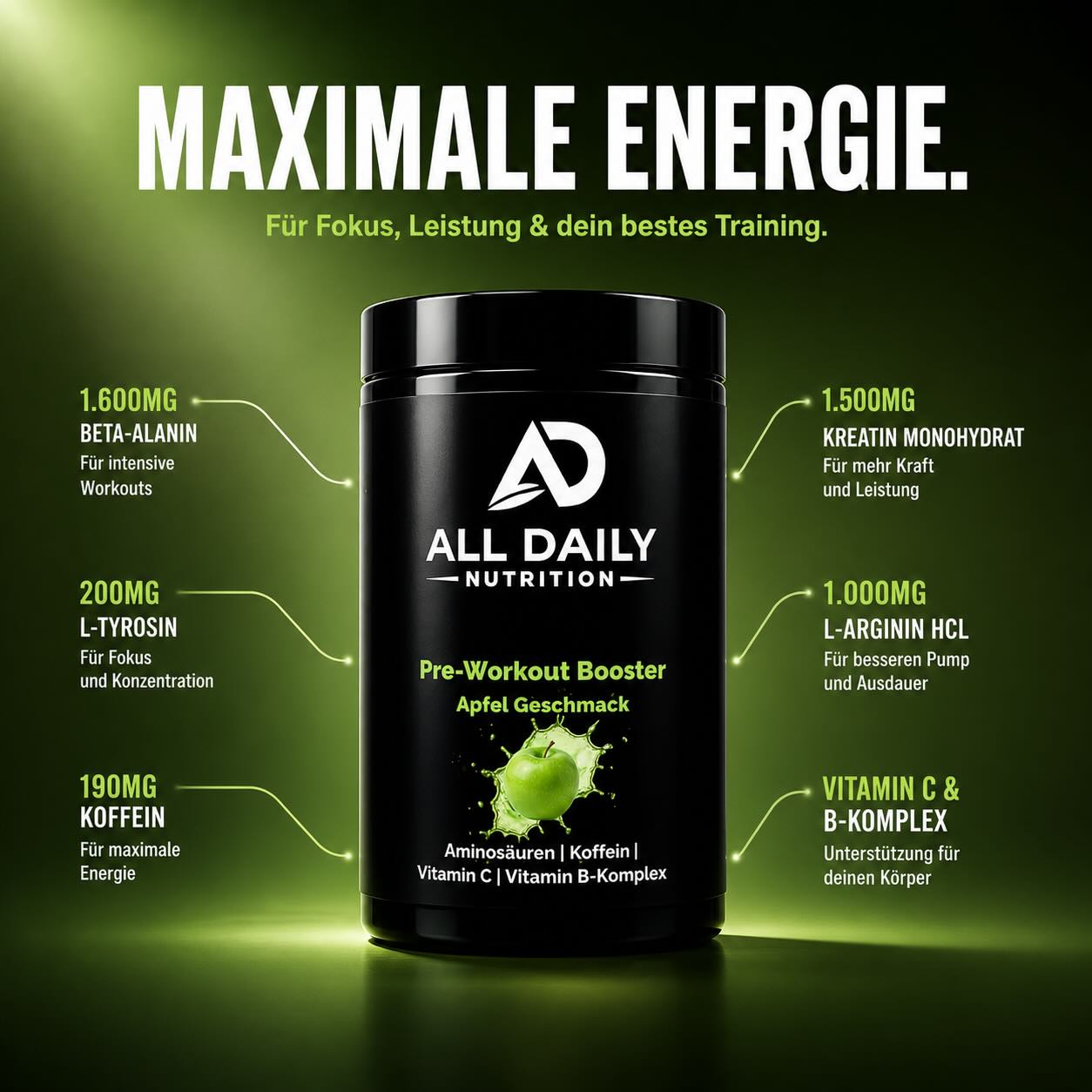 Pre-Workout Booster Apfel - 520g
