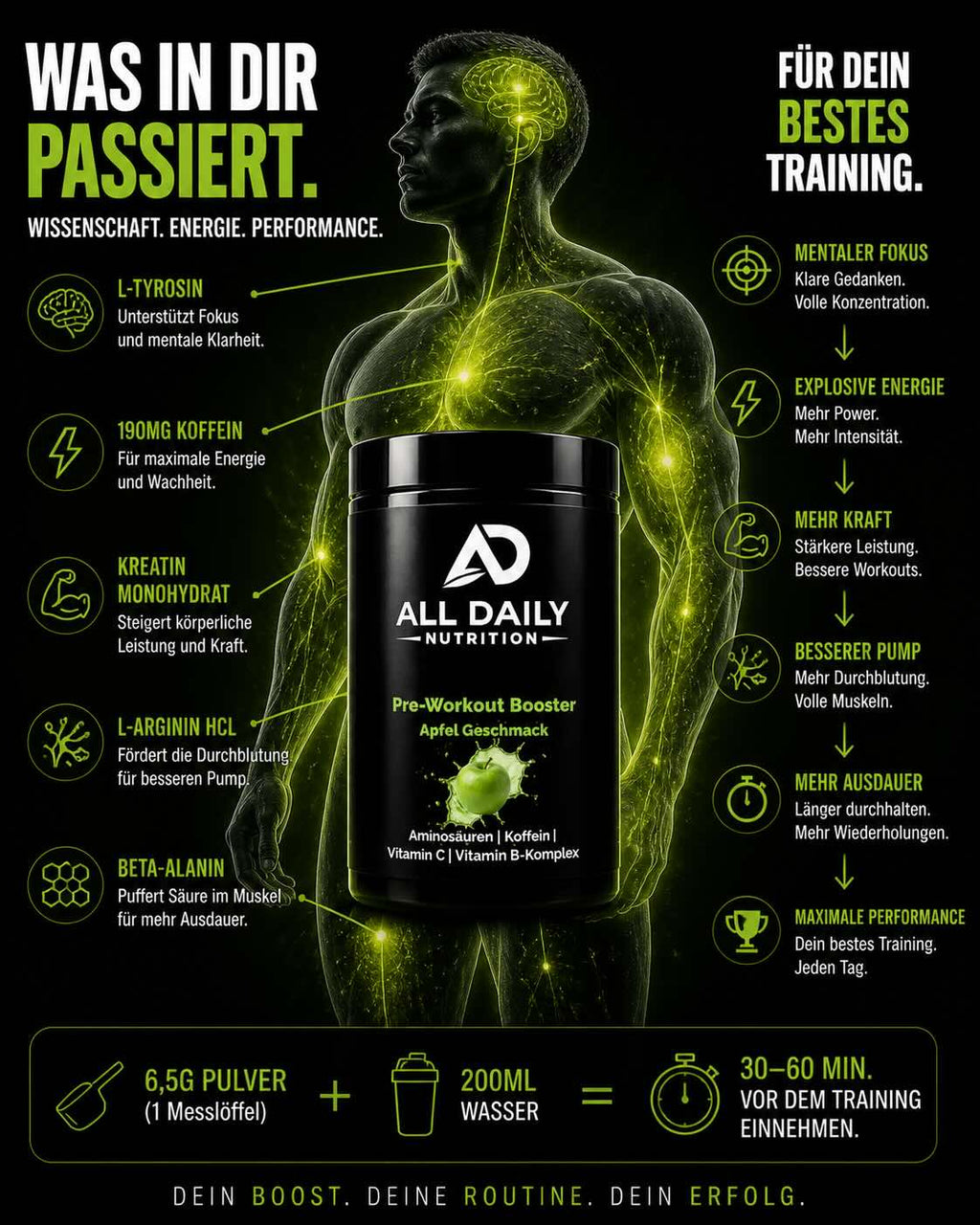 Pre-Workout Booster Apfel - 520g
