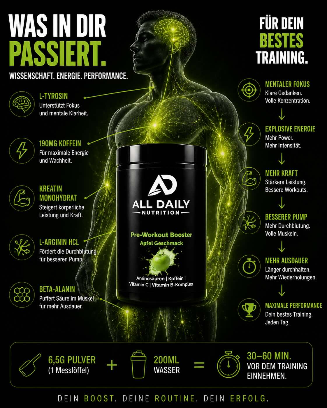 Pre-Workout Booster Apfel - 520g