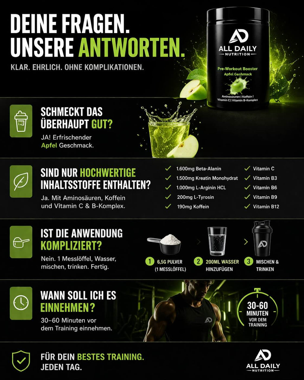 Pre-Workout Booster Apfel - 520g