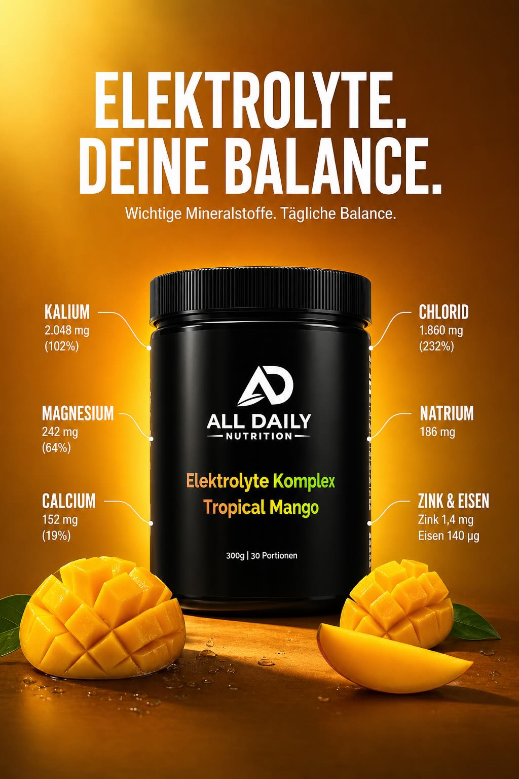Elektrolyte Pulver Tropical Mango - 300g