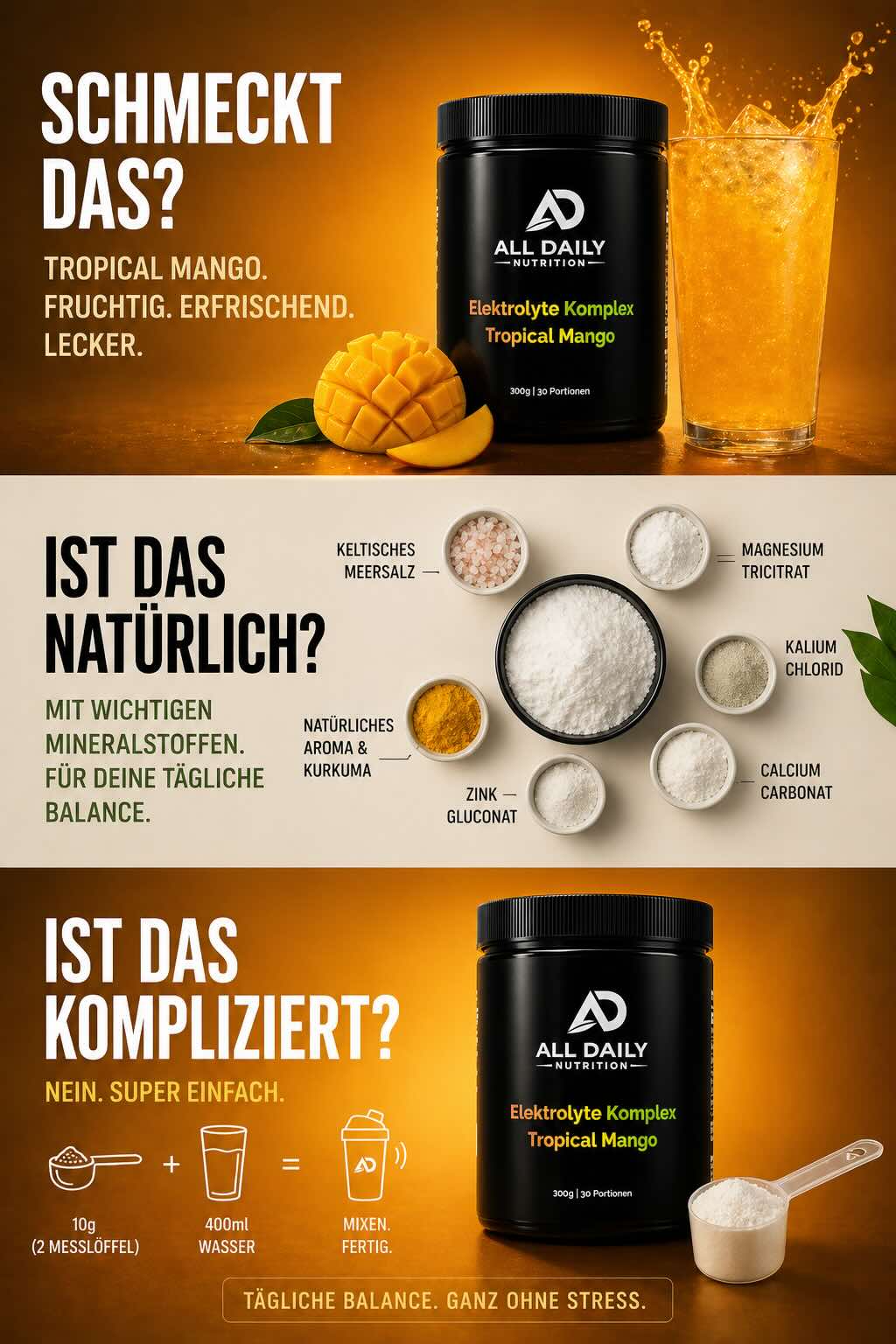 Elektrolyte Pulver Tropical Mango - 300g