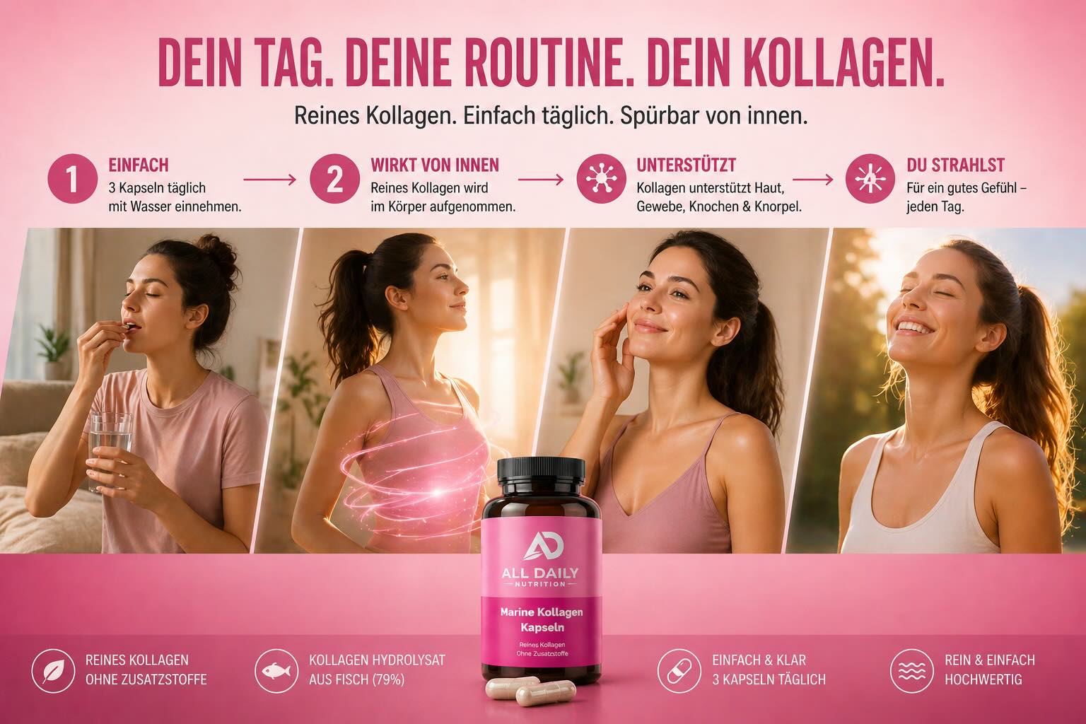 Marine Kollagen Peptide (2000-5000 DA) - 120 Kapseln