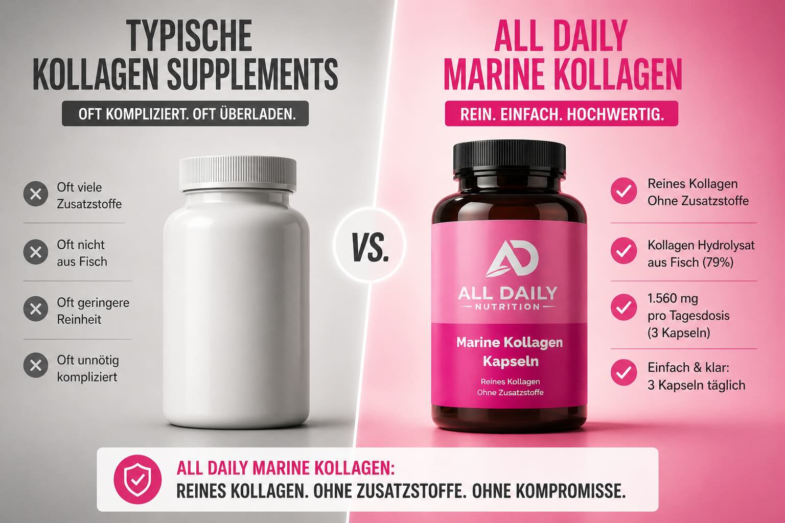 Marine Kollagen Peptide (2000-5000 DA) - 120 Kapseln