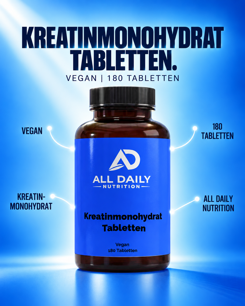 Kreatin Monohydrat - 180 vegane Tabletten