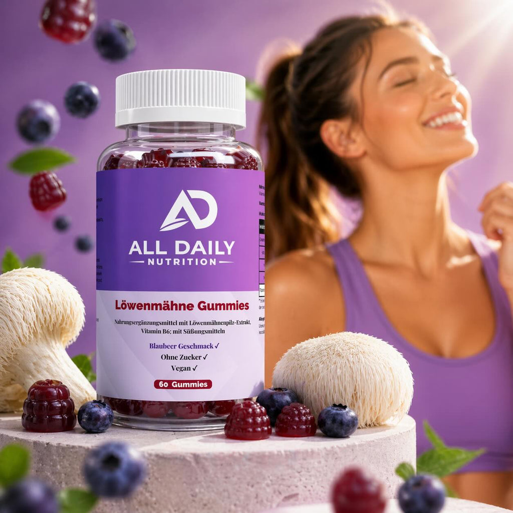 Löwenmähne + Vitamin B6 Gummies - 60 Stk.