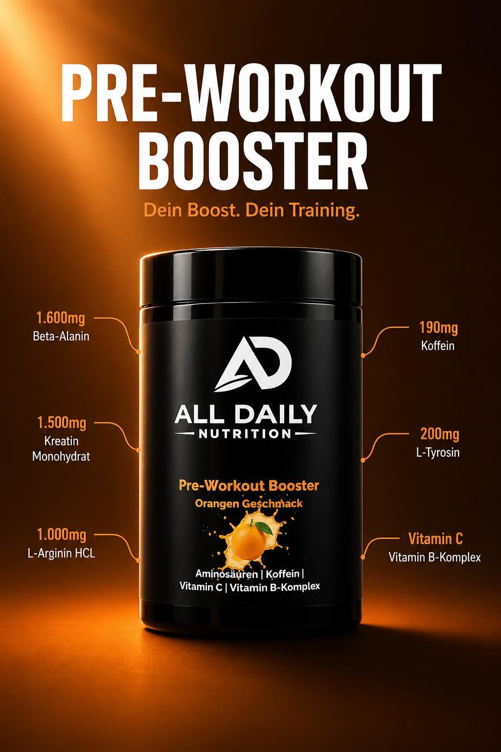 Pre-Workout Booster Orange - 520g