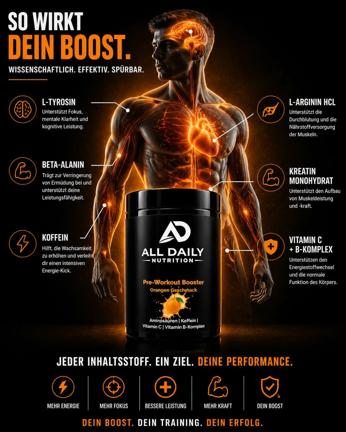 Pre-Workout Booster Orange - 520g