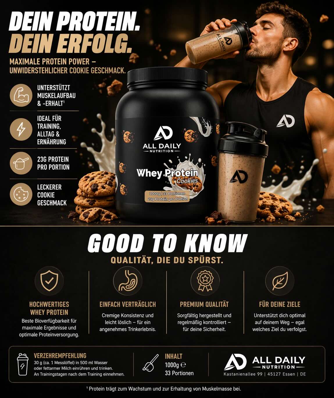 Premium Whey Protein Cookies - 1.000g