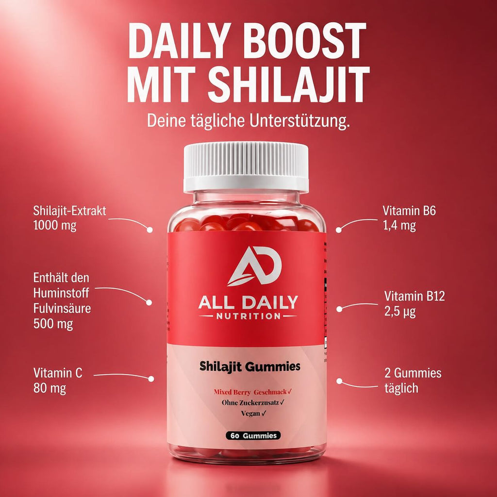 Premium Shilajit Gummies 1000 + Vitamin C,B6, B12 - 60 Stk