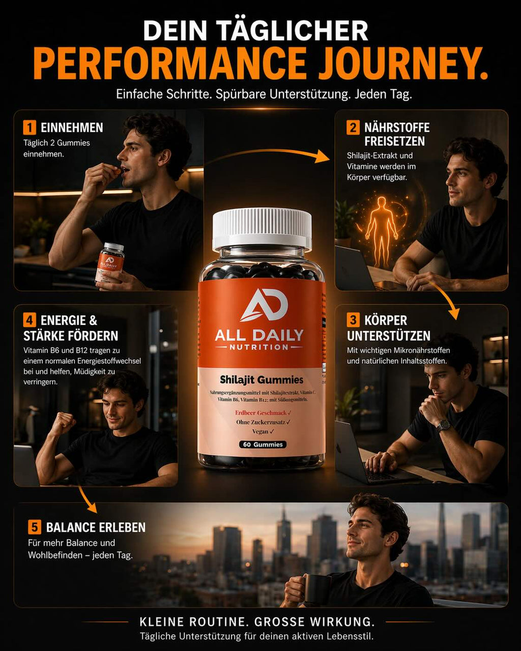 Shilajit Gummies + Vitamin C,B6, B12 - 60 Stk.