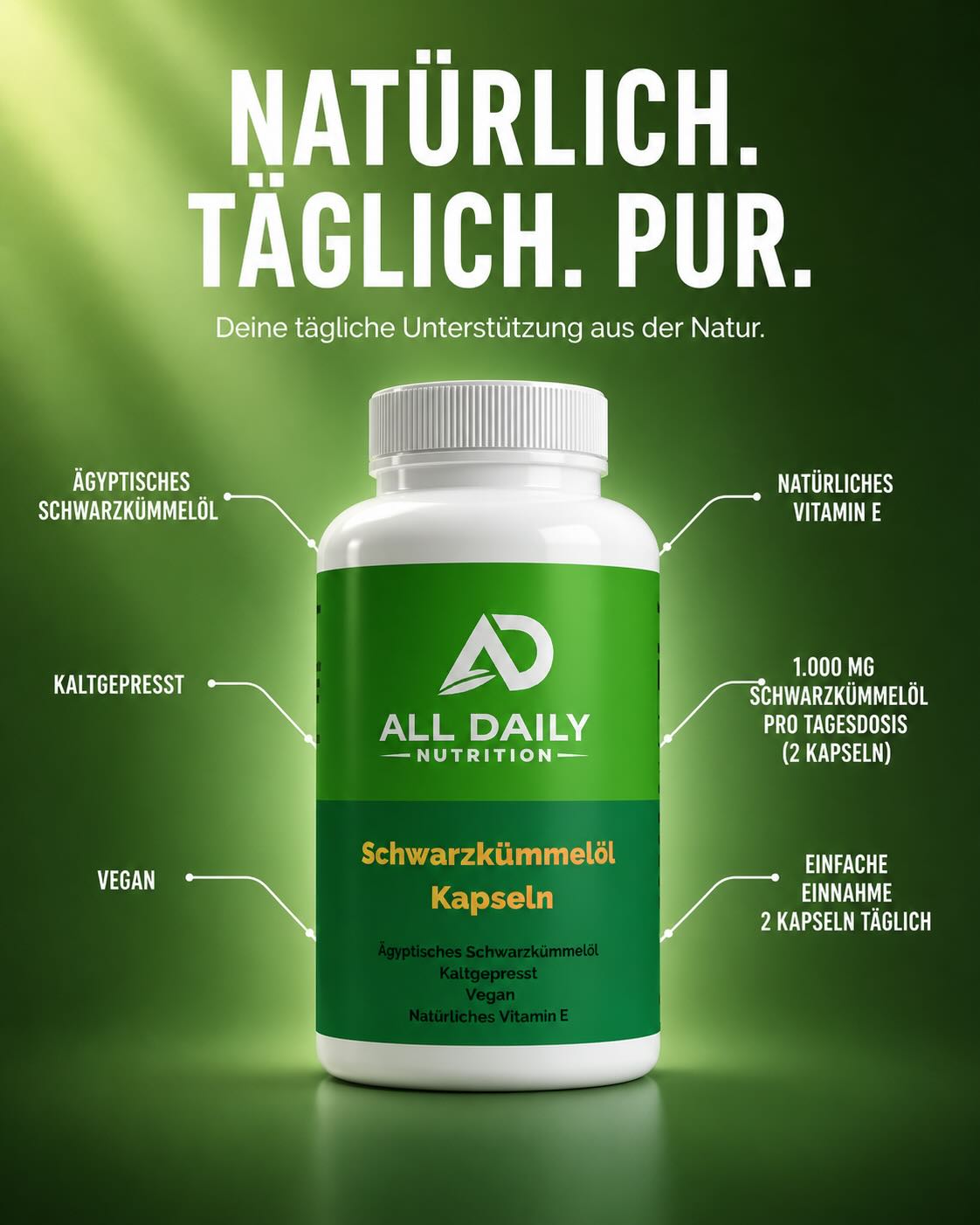 Ägyptisches Schwarzkümmelöl - 240 vegane Softgels
