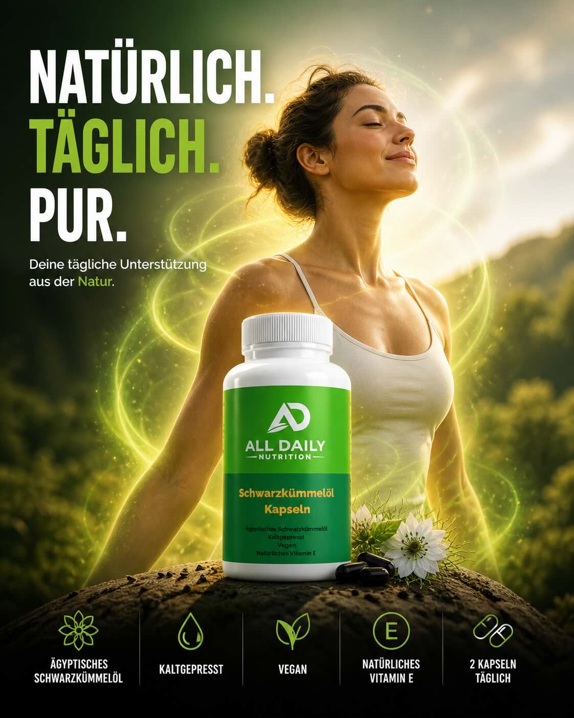 Ägyptisches Schwarzkümmelöl - 240 vegane Softgels