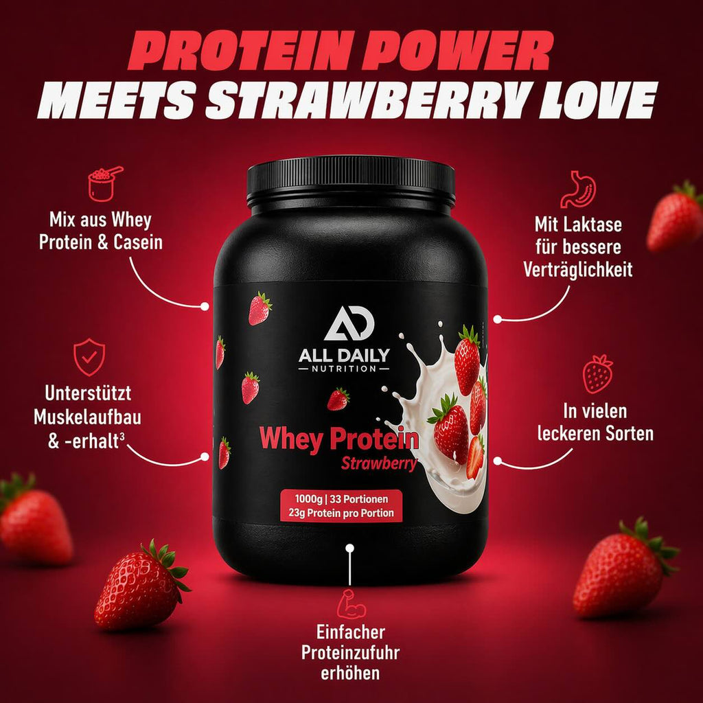 Premium Whey Protein Erdbeere - 1.000g