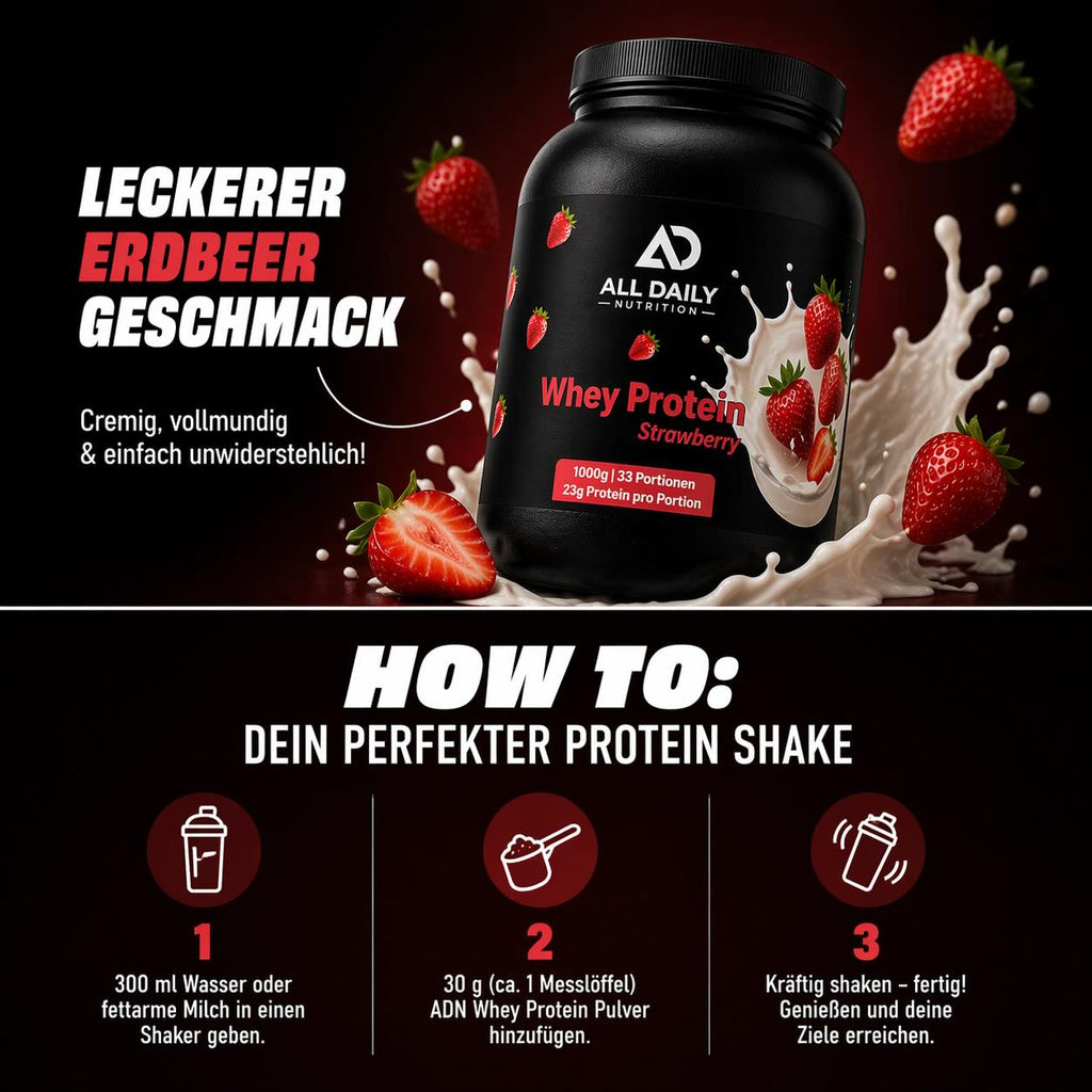 Premium Whey Protein Erdbeere - 1.000g