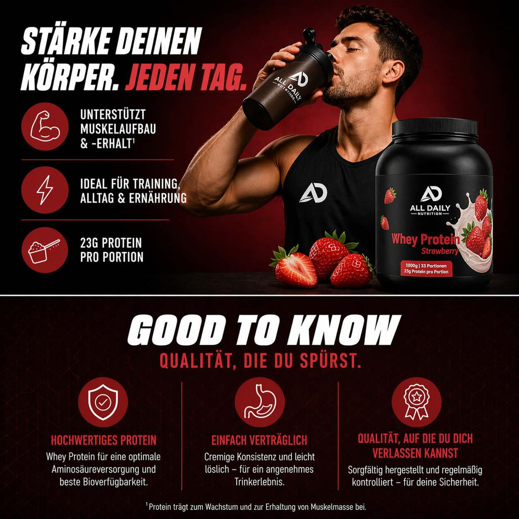 Premium Whey Protein Erdbeere - 1.000g
