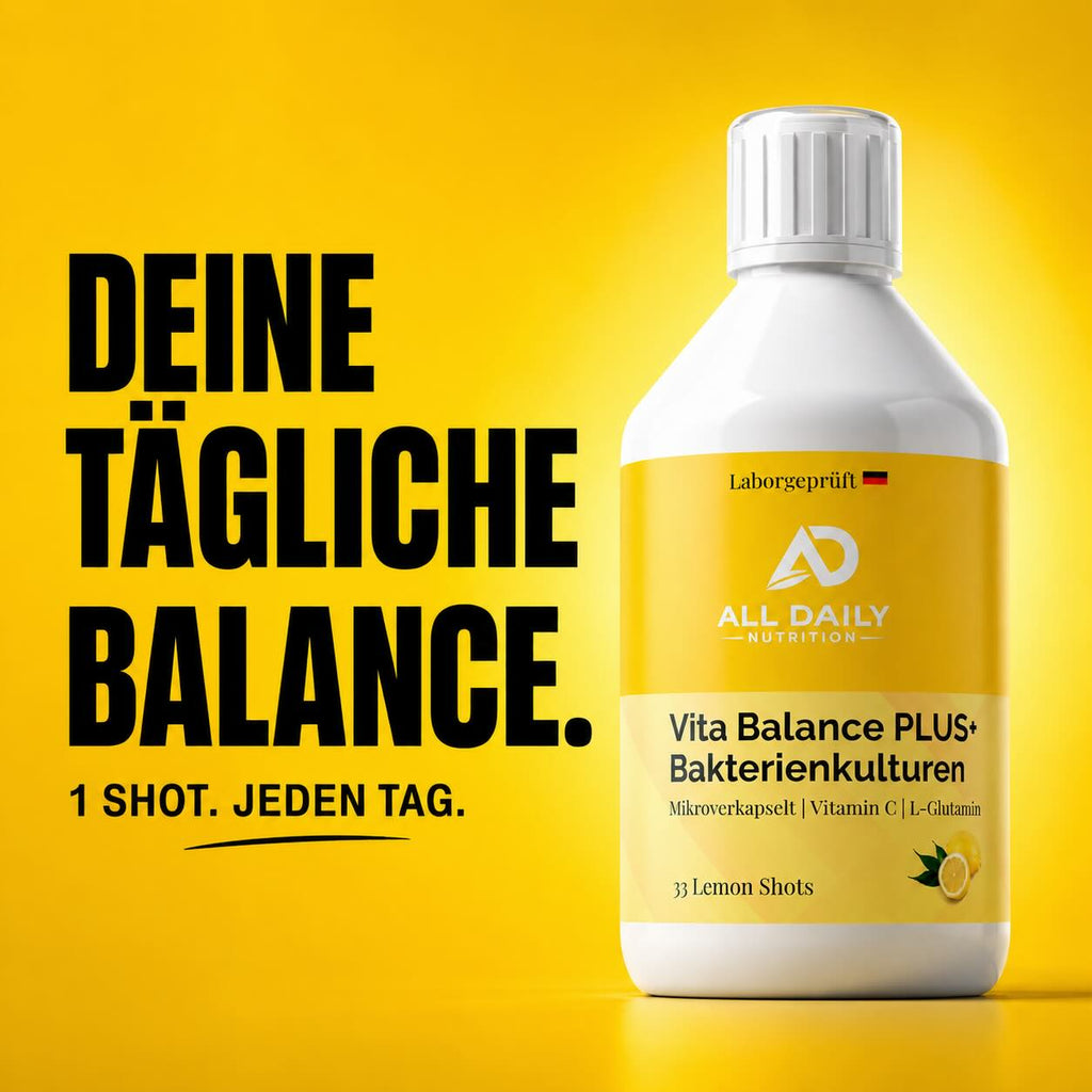Vita Balance PLUS+  Bakterienkulturen - 33 vegane Lemon Shots - 500ml