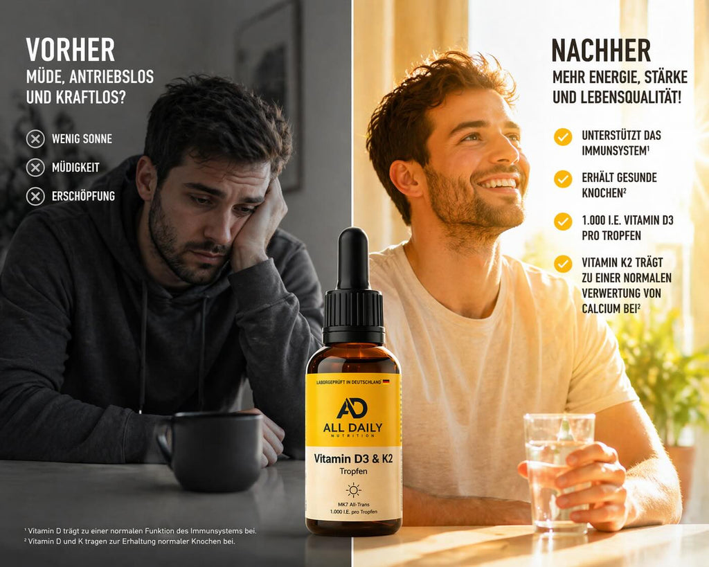 Vitamin D3 + K2 - 1.700 Tropfen (1.000 I.E.) - 50ml