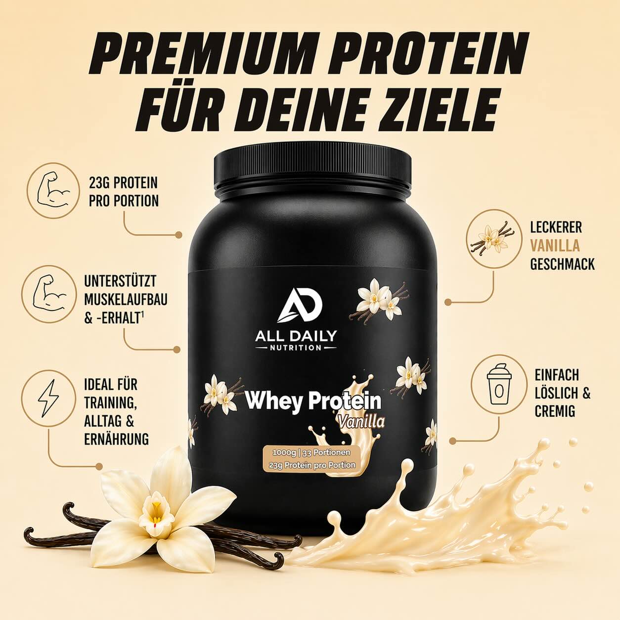 Premium Whey Protein Vanille - 1.000g