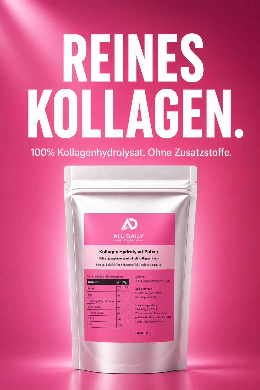 Kollagen Hydrolysat Pulver - 500g Doypack