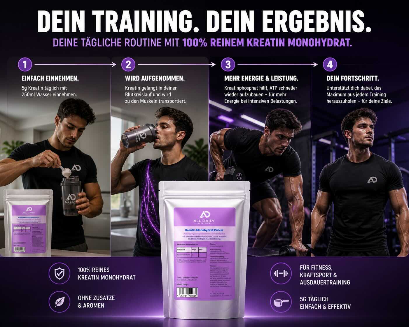 Kreatin Monohydrat - 1000g Doypack