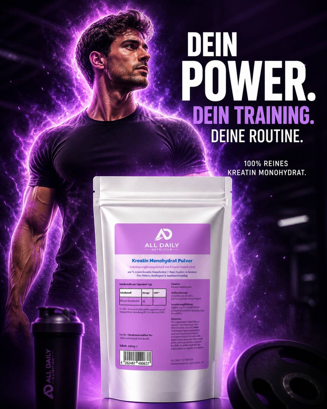 Kreatin Monohydrat - 1000g Doypack