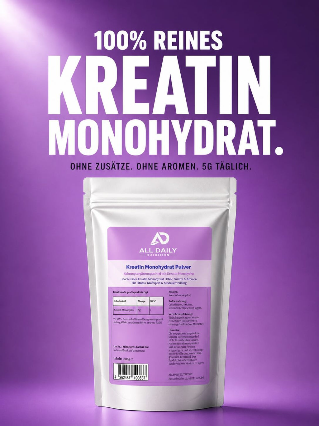 Kreatin Monohydrat - 1000g Doypack