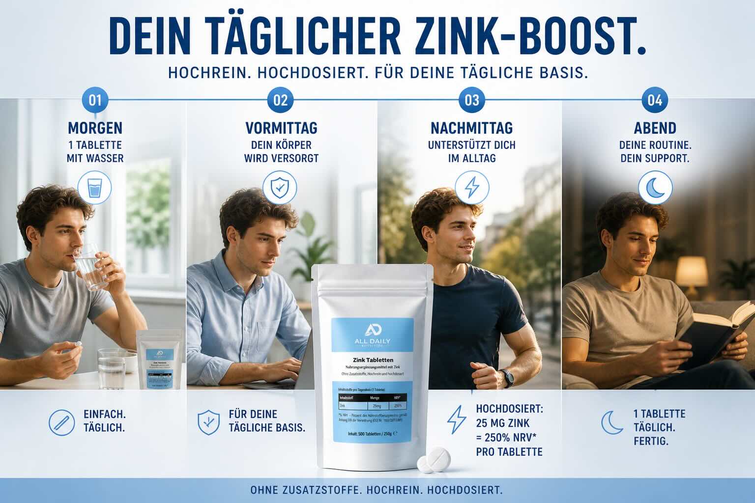 25mg Zink Bisglycinat - 500 Tabletten